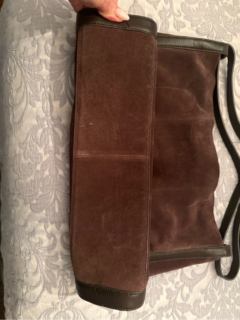 Vince Camuto genuine suede Classic Brown Shoulder Bag - Picture 7 of 11